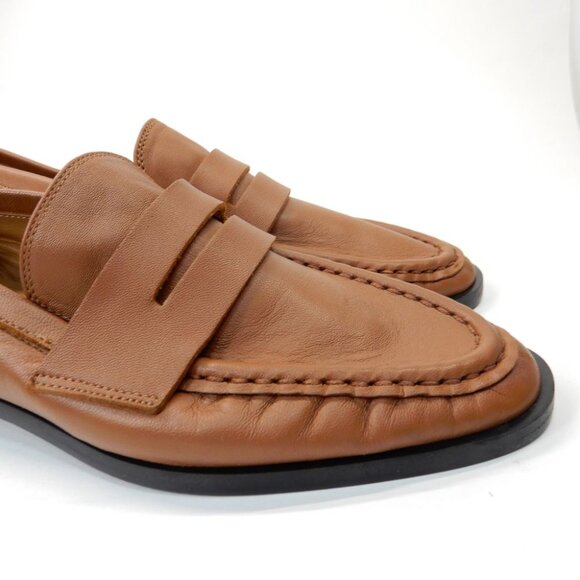 ATP ATELIER Airola Penny LOAFERS Flats 6 Brandy Brown Nappa Leather NEW $590 - Picture 7 of 15